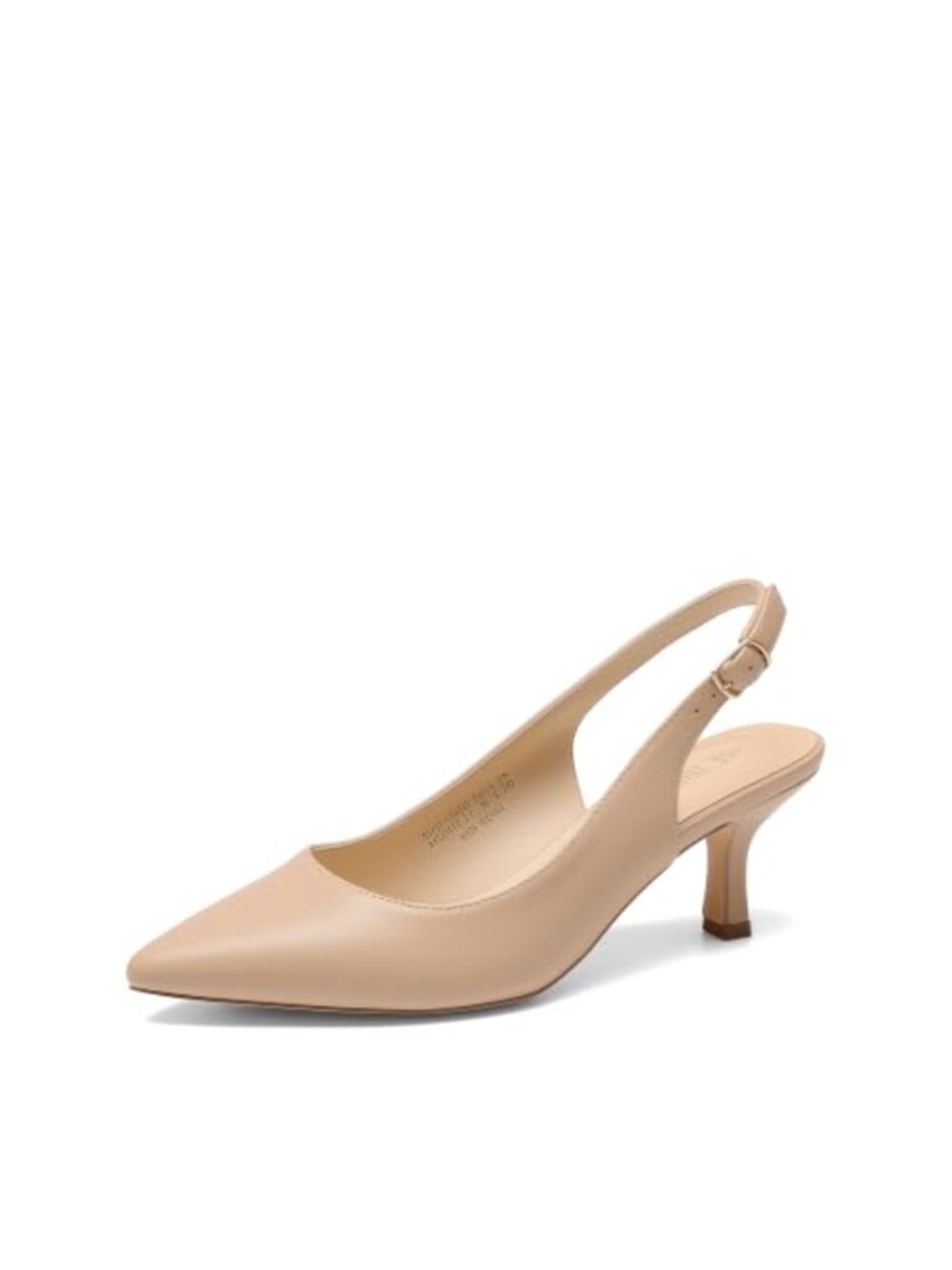 Faux Leather Slingback Kitten Heels Pumps Pointed Toe Wedding Office